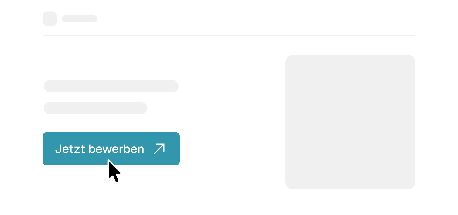 Karriereseite mit Mauszeiger auf dem Button „Jetzt bewerben“